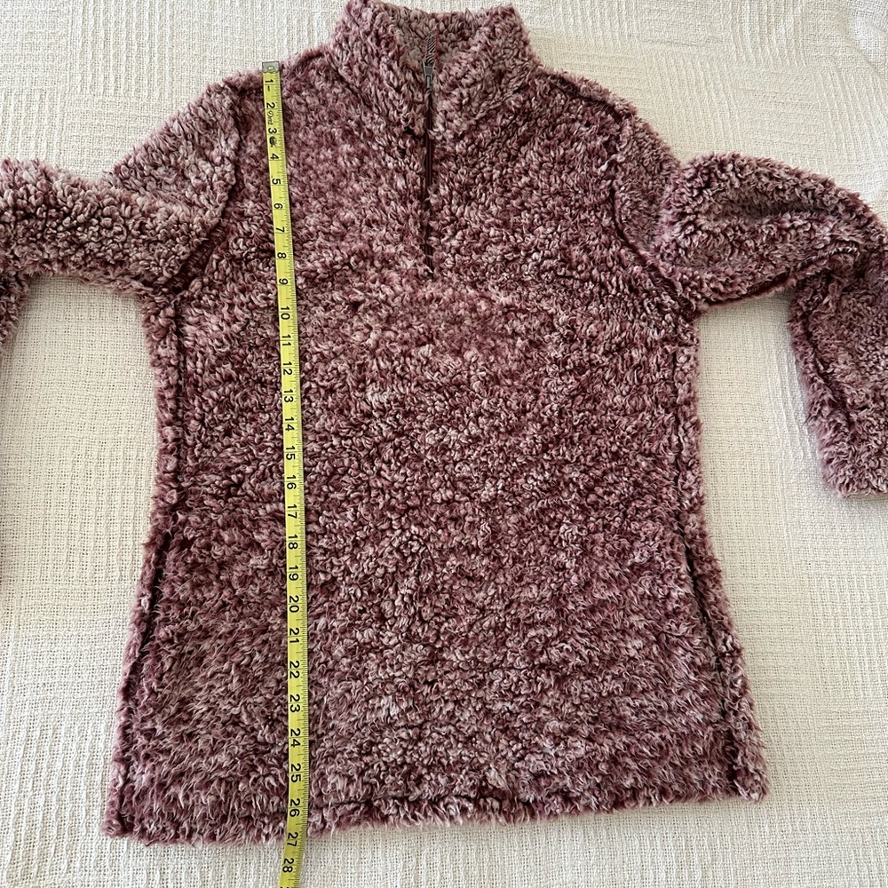 Weatherproof Vintage Ladies Frosty Tipped Sherpa 1/4 Zip Sweater Red, Sz S/CH - Picture 12 of 14